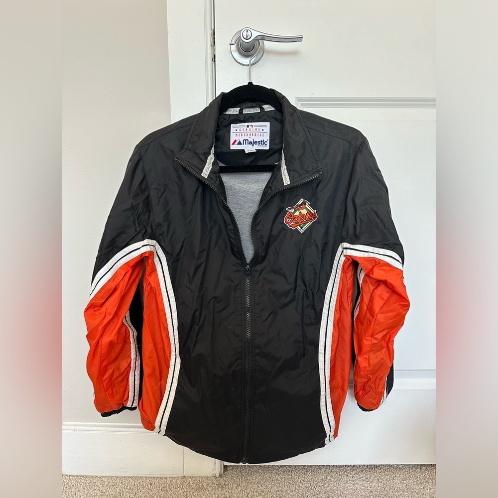 Baltimore Orioles baseball retro vintage bomber rain coat jacket fits XS